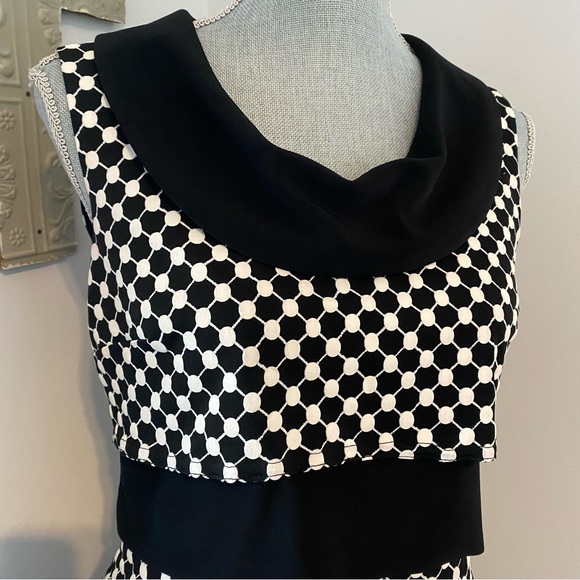 Joseph Ribkoff sleeveless black and white tiered dress - Picture 2 of 6